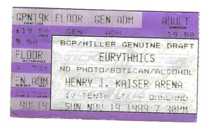 The Eurythmics 11/19/89 Oakland CA Kaiser Arena Rare Ticket Stub - Picture 1 of 1