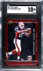 2007 Topps Finest Rookie #113 Marshawn Lynch SGC 10 GEM MINT BILLS - Picture 1 of 2