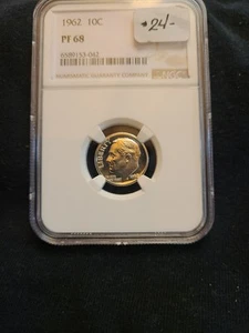 1962 NGC PF68 SILVER ROOSEVELT DIME - Picture 1 of 4