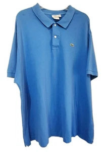 Lacoste Poloshirt Herren 5XL 10R Hellblau Kurzarm 100% Baumwolle Kroko Logo - Bild 1 von 9