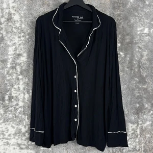 Adore Me Plus taglia 2X sleevewear accogliente elasticizzato casual top con bottoni nero manica lunga - Foto 1 di 8