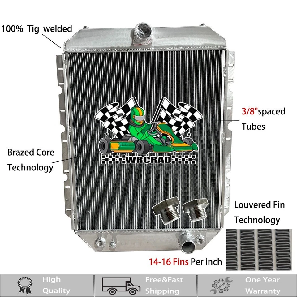 Radiador de aluminio para International Harvester 2300 3000 3600 3800 4900 2 filas Foto 1 de 4