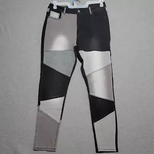 Vanberfia Women's Jeans Size XL Mid Waist Stretchy Patchwork Denim Pants - Picture 1 of 12
