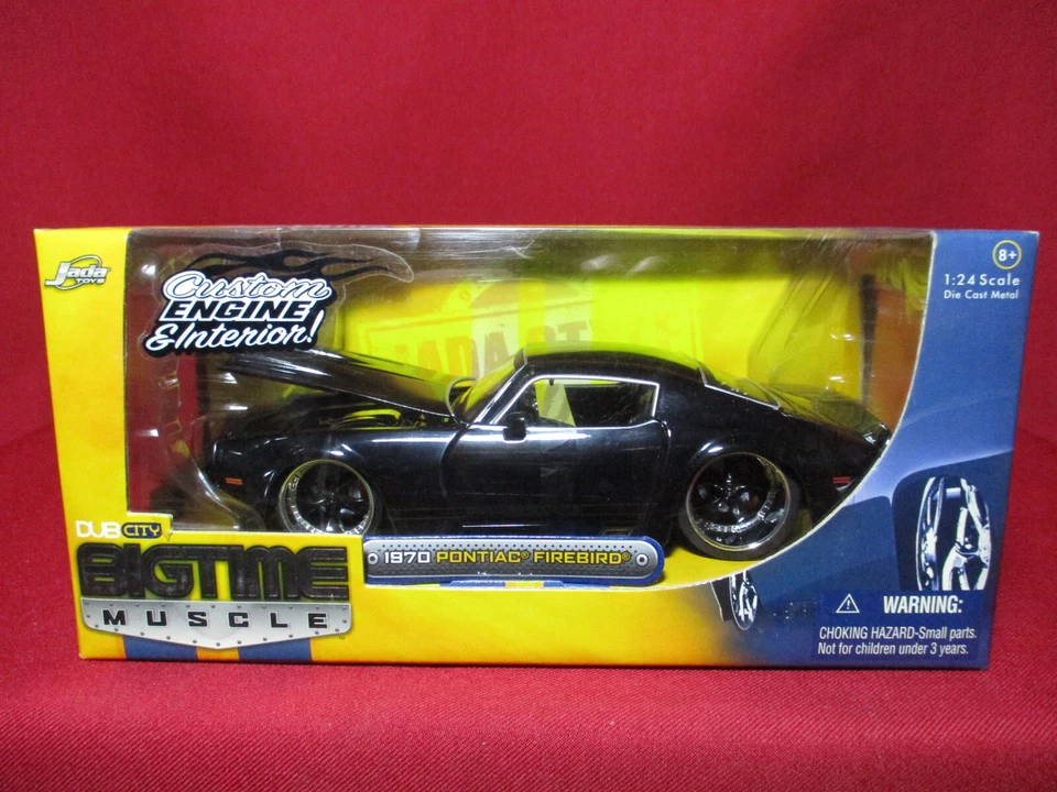 1970 Pontiac Firebird Black Bigtime Muscle Jada Toys 1/24 Scale Diecast Car - image 1 of 3