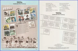 USA8 #3184 U/A SOUVENIR PAGE FDC SvSht Celebrate the Century - 1920s - Picture 1 of 1