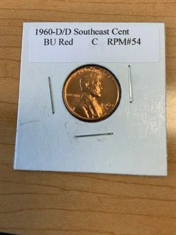 1960-D D/D Southeast Lincoln Cent RPM BU Red RPM #54 Really Nice coin Cover
