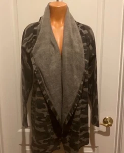 LUCKY BRAND Green Camo Fleece Hooded Cardigan S Small NWOT $80 - Picture 1 of 12