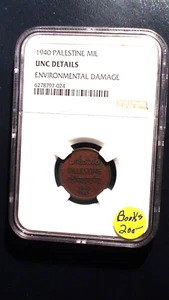 1940 PALESTINE ONE MIL NGC UNCIRCULATED 1M Coin PRICED FOR QUICK SALE! - Picture 1 of 4