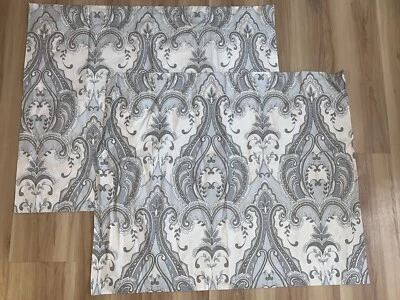 POTTERY BARN Algodón Orgánico Gris Paisley ESTÁNDAR Shams Boho Juego de 2 Nuevo sin Etiquetas Foto 1 de 4