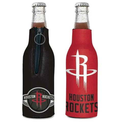 Houston Rockets 12oz Two Sided Bottle Cooler [NEW] NBA Can Holder Foam Koozie Cover