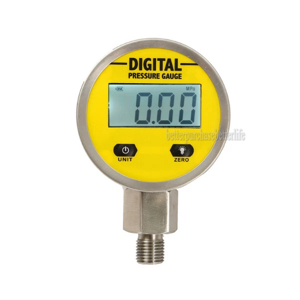 BENXU Battery-Powered 316 Body Digital Pressure Gauge,0-25Mpa 3V NPT1/4 4 LCD Display