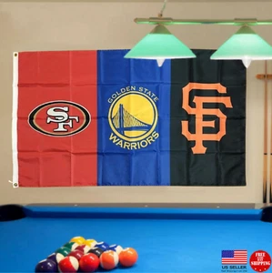San Francisco Teams Champions Logos Flag 3x5 Giants 49ers Goloden State Warriors - Picture 1 of 9