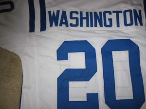 Camiseta deportiva blanca firmada por los Baltimore Colts Joe Washington con certificado de autenticidad - Imagen 1 de 1