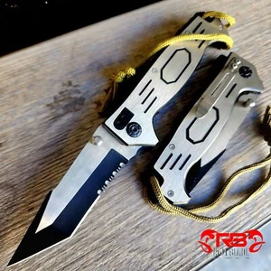 8" Military Tactical Tanto Silver Spring Assisted Open Folding POCKET KNIFE - Picture 1 of 5