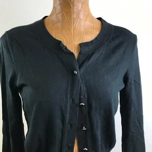 BANANA REPUBLIC Button Down Cashmere & Silk Black Cardigan Sweater Womens Size S - Picture 1 of 10