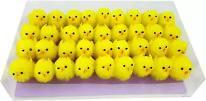 Pack of 36Pcs, 1.35 Inches High Mini Easter Chicks, Fluffy Chenille Little Tiny - Picture 1 of 9