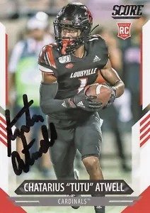 Tutu Atwell signed 2021 Score Rookie Card LA RAMS Louisville Cardinals - Picture 1 of 1