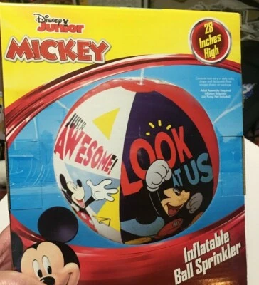 Ball Sprinkler Disney Mickey Mouse Inflatable 28" High Attach to Water Hose NEW - Image 1 of 4