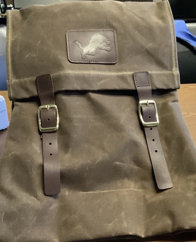 Detroit Lions Official Backpack Heavy Duty Canvas New Duffle Sack Back Pack Cover