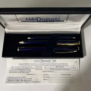 NEW Aldo Domani Limited 3 Pen Gift Set Box RollerBall Mini Purple Ink Stylus - Picture 1 of 5