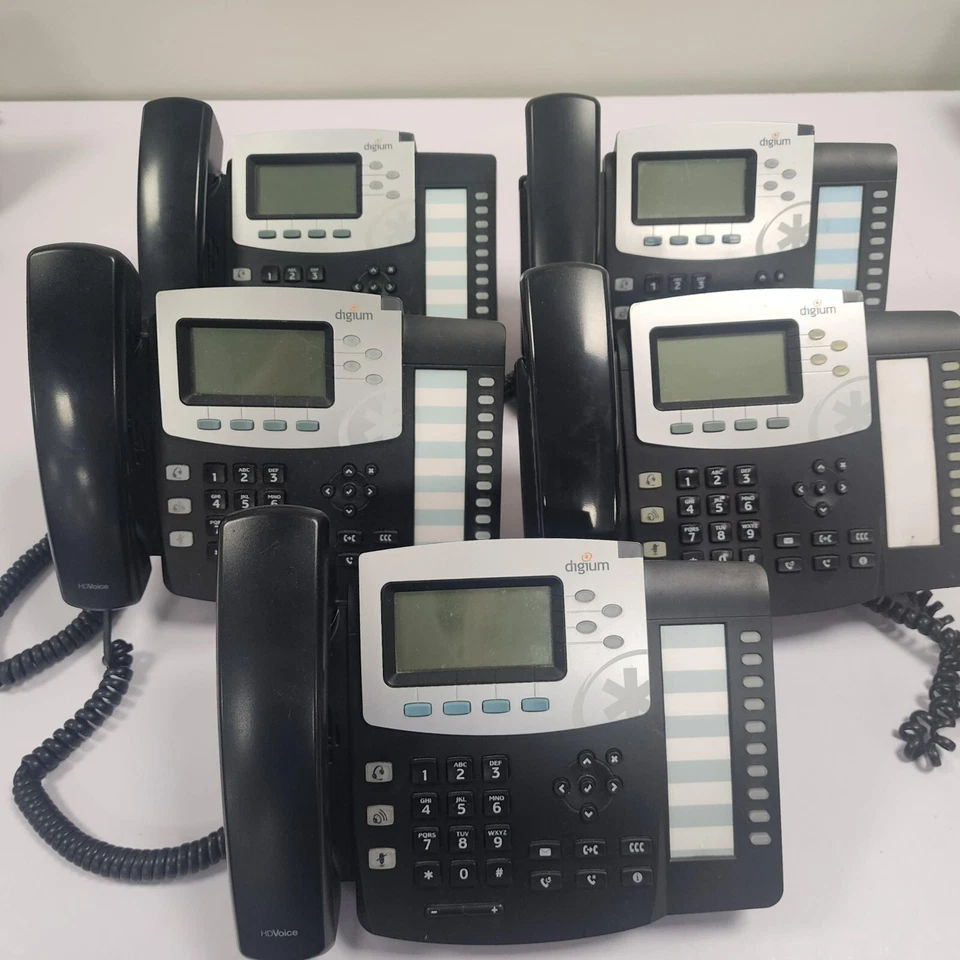 BUNDLE of 5 USED Digium D50 4-Line VoIP IP Phone with HD Voice - Image 1 of 1