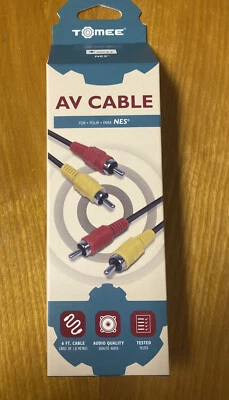 Original Nintendo NES Console AV Cable RCA Composite Audio Video Cord - New 6ft - Image 1 of 2