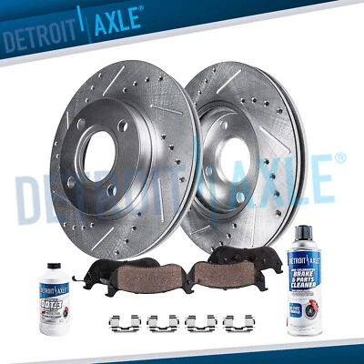 Rotores de freno de disco perforados delanteros de 6 piezas y pastillas de freno de cerámica para Honda Fit Civic Foto 1 de 4