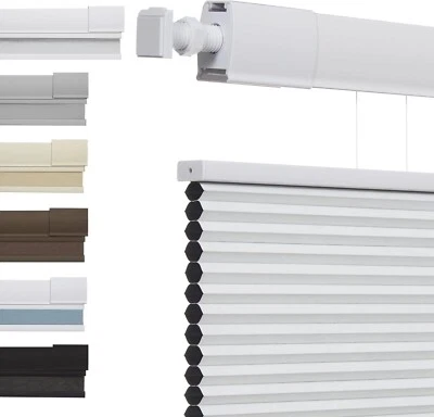 No Drill DIY Easy Installation Blackout White 1"  Honeycomb Cellular Shade - Image 1 of 4