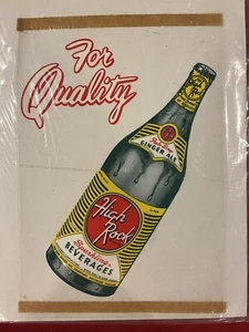 Vintage High Rock Ginger Ale Kunststoff Werbung Aufkleber Baltimore Maryland - Bild 1 von 1
