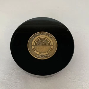 Vintage Paperweight Lucite Resin Enclosed Medallion "City of Mesa, Az" 1980's - Picture 1 of 5