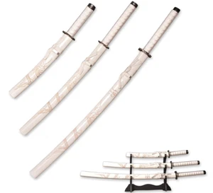 【FLAW】Japanese Samurai Sword 3PC set,1060 Carbon Steel Katana sharpen,3 options - Picture 1 of 16