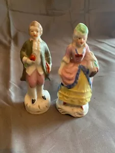 Porzellanfiguren, Mann in Jacke und Frau im Kleid Mehrfarbig, Made In Japan - Bild 1 von 11