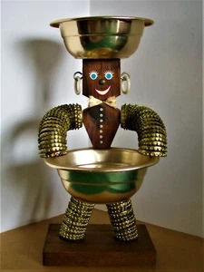 VTG  AUTHENT MID CENT FOLK TRAMP ART METAL WOOD BOTTLECAP MAN CANADA W.K. STUDIO - Picture 1 of 12