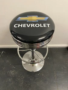 CHEVROLET CHEV BOW TIE PREMIUM BAR STOOL ADJUSTABLE HEIGHT HOT ROD - Picture 1 of 7