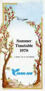 Iran Air Summer Timetable 1 April to 31 October 1978 - Picture 1 of 5