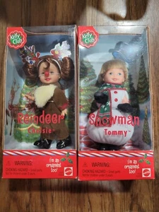2001 Vtg REINDEER CHELSIE & SNOWMAN TOMMY Kelly Club Dolls Christmas Ornament - Picture 1 of 7