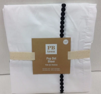 Cortinas Pottery Barn Adolescentes Bordadas Pop Dot Paneles Transparentes 52x63 NEGRAS Foto 1 de 4