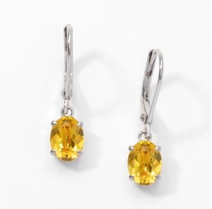 💎Touchstone Crystal Earring Topaz Rhodium New Condition - Picture 1 of 8