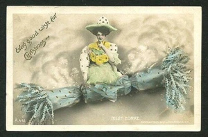 Englisch 1905 BILLIE BURKE Weihnachtsgrüße KNACKER handgetönt FOTOMONTAGE - Bild 1 von 1