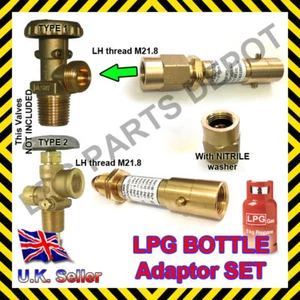 Propane Bottle gas refill ADAPTOR SET POL G5/8" x M21.8 BAYONET plus NUT - Picture 1 of 4