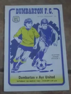 1981-82 (Mar) Dumbarton v Ayr United - Scottish Division one - Picture 1 of 2