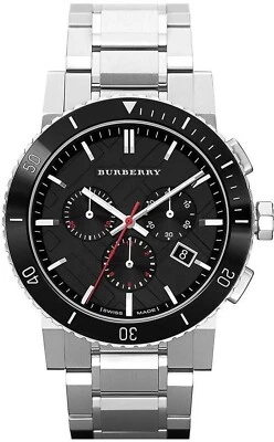 BURBERRY THE CITY BU9380 Stainless Steel Black Dial Chronograph Men's Watch - Image 1 of 4
