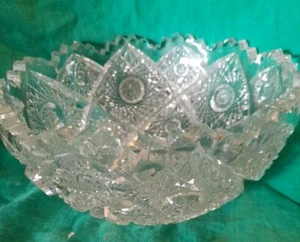 Schöne geschliffenes Glas schwere 5 Pfund Servierschale bitte lesen - Bild 1 von 13