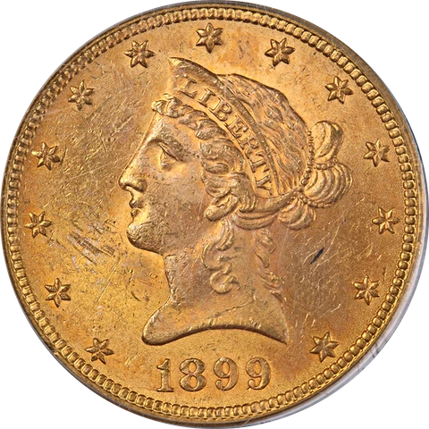 1899-P Liberty Gold $10 OGH PCGS MS62 Great Eye Appeal Strong Strike Cover