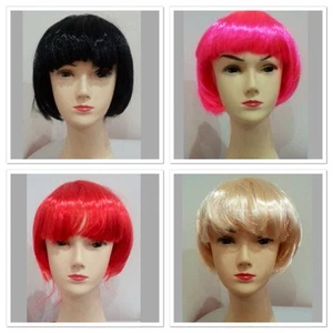 Sexy Fashion Womens Colors Bob Wig Costume Party Fancy Cosplay Dress Cap Hair - Picture 1 of 5