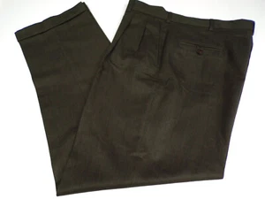 Vintage Gordon Thomas Dress Pants Mens 36 Gray Worsted Wool Cuffed Pleated J24 - Picture 1 of 8