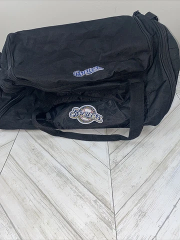 MLB Milwaukee Brewers Duffel Bag, Nylon Game Day Overnight Weekend Approx. 21x13 Cover