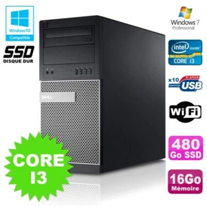 PC Tour Dell Optiplex 790 Core I3 3.1Ghz 16Go 480Go SSD DVD WIFI Win 7 - Photo 1/1