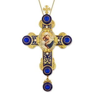 Ciondolo croce da parete stile bizantino Madonna con Bambino decorazione camera ufficio 9" - Foto 1 di 1