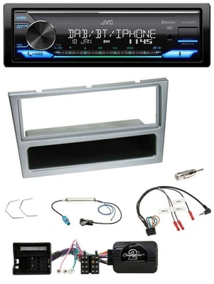 JVC Bluetooth DAB USB Lenkrad Autoradio für Opel Corsa C Tigra Meriva silber - Bild 1 von 4